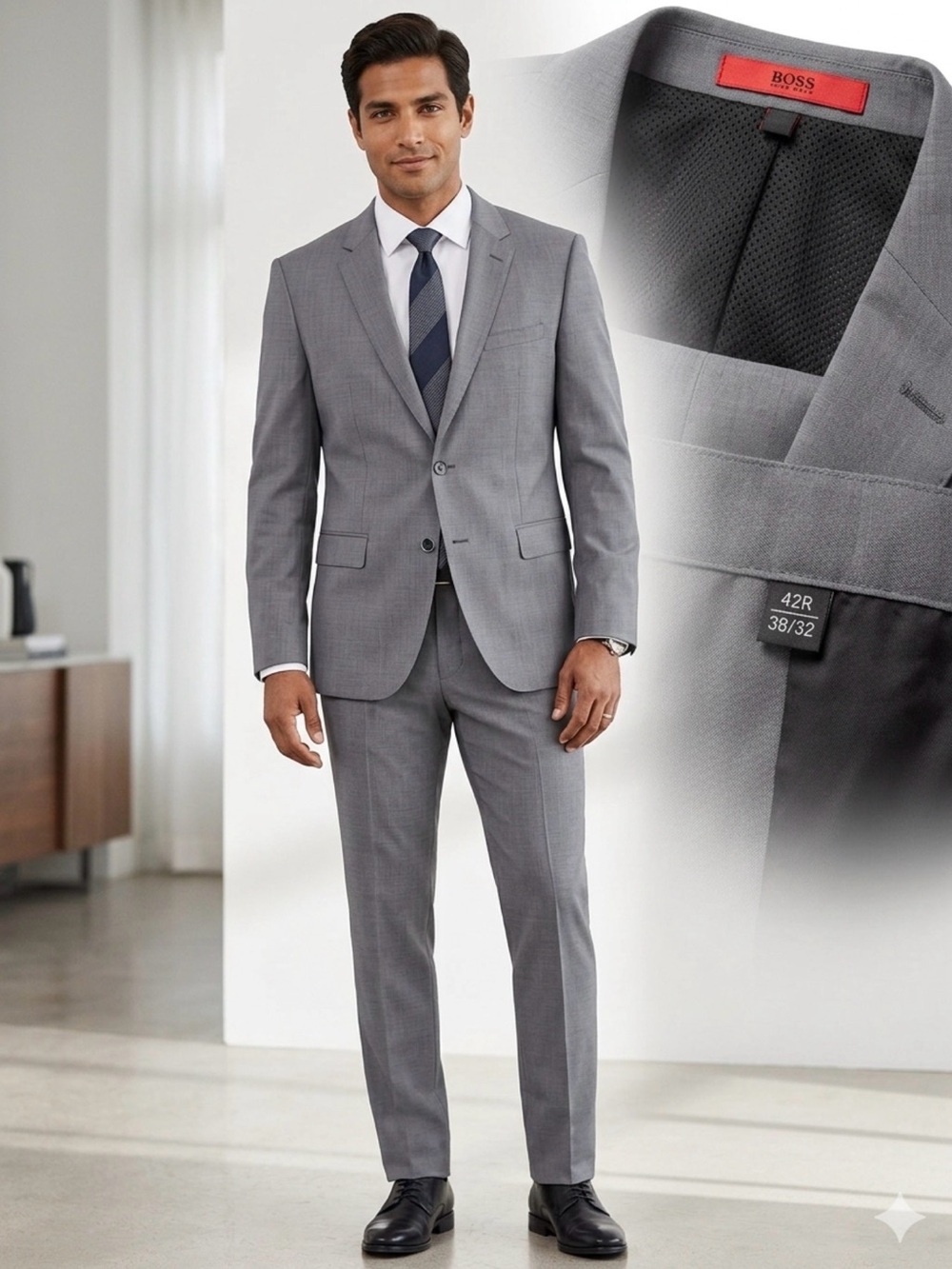 Hugo Boss Light Gray Two-Piece Suit